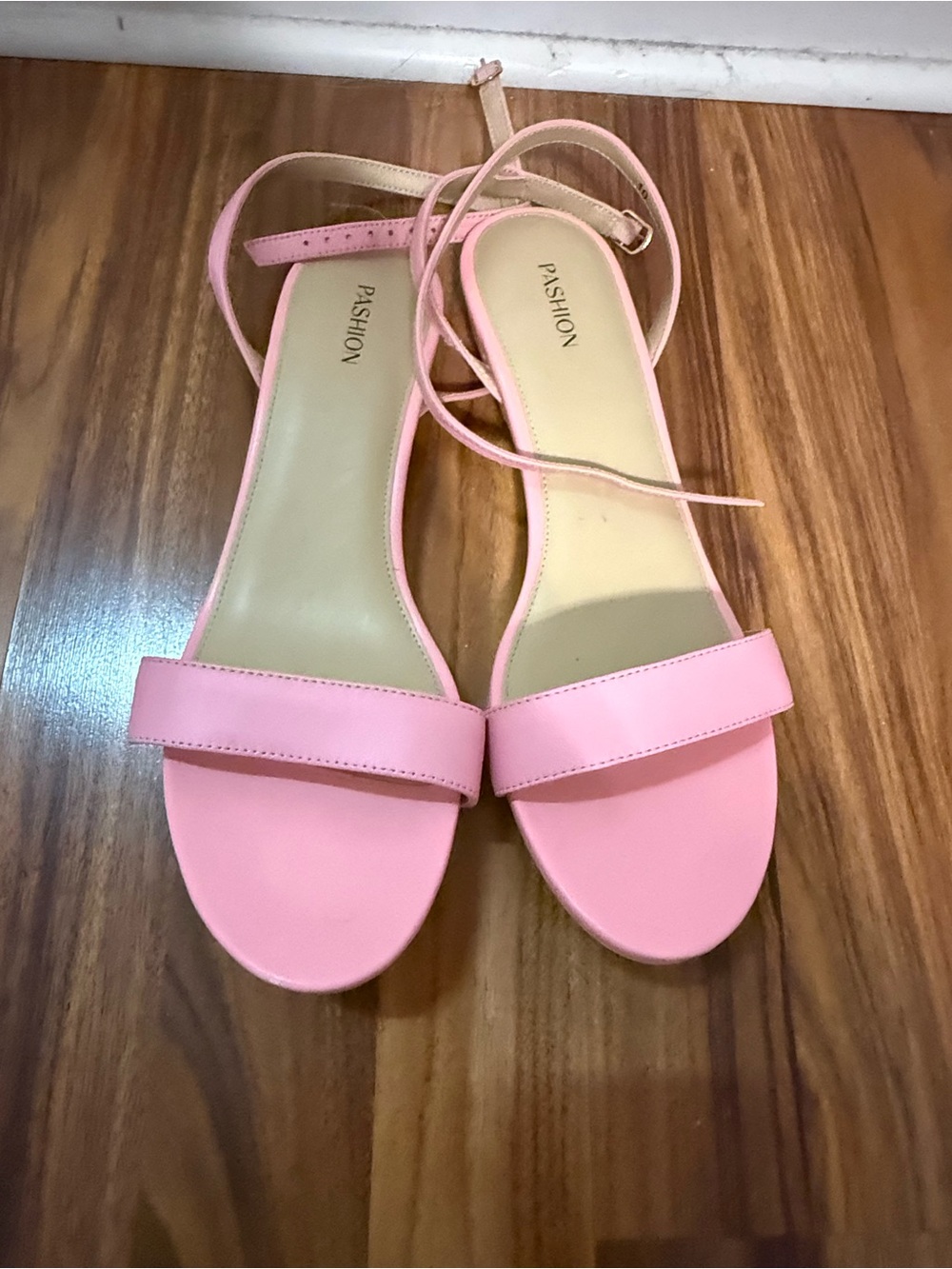 Pashion Footwear Pink Ankle-Strap Open-Toe Sandals